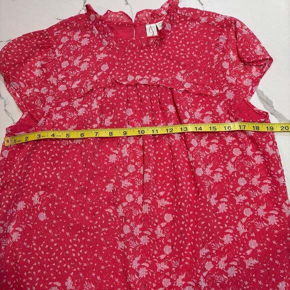 Joie | Women’s Bright Coral Short Sleeve Floral Blouse size M - Picture 16 of 16